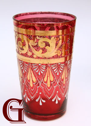 gilded cranberry glass tumbler